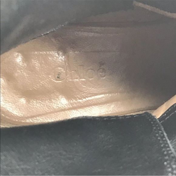 Vintage Chloe Black Leather Buckle Block Heel Ankle Boots - Picture 10 of 12